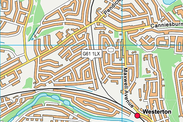 G61 1LX map - OS VectorMap District (Ordnance Survey)