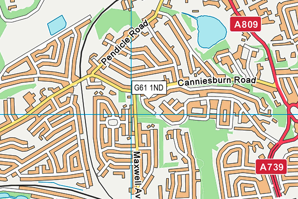 G61 1ND map - OS VectorMap District (Ordnance Survey)