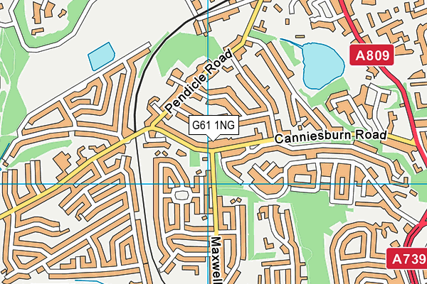 G61 1NG map - OS VectorMap District (Ordnance Survey)
