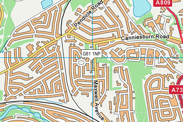 G61 1NP map - OS VectorMap District (Ordnance Survey)