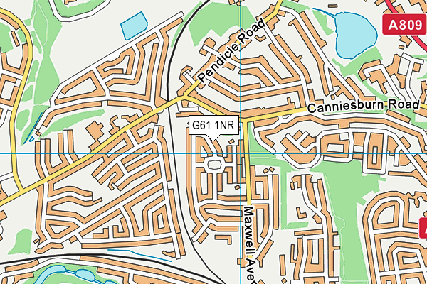 G61 1NR map - OS VectorMap District (Ordnance Survey)