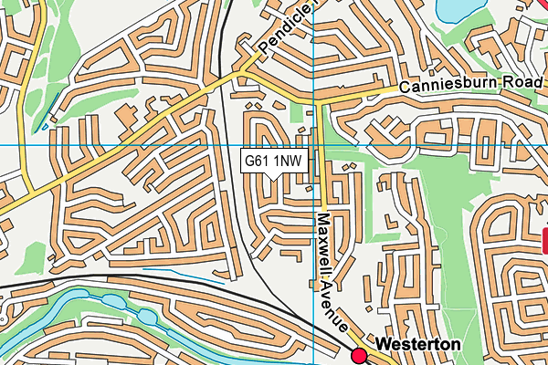 G61 1NW map - OS VectorMap District (Ordnance Survey)