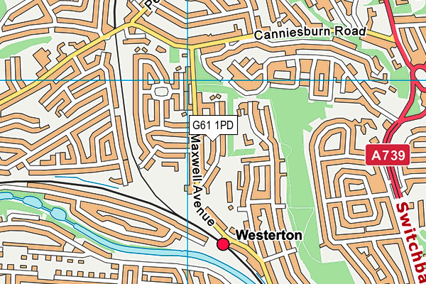 G61 1PD map - OS VectorMap District (Ordnance Survey)