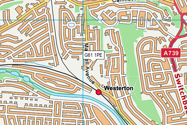 G61 1PE map - OS VectorMap District (Ordnance Survey)