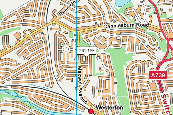 G61 1PF map - OS VectorMap District (Ordnance Survey)