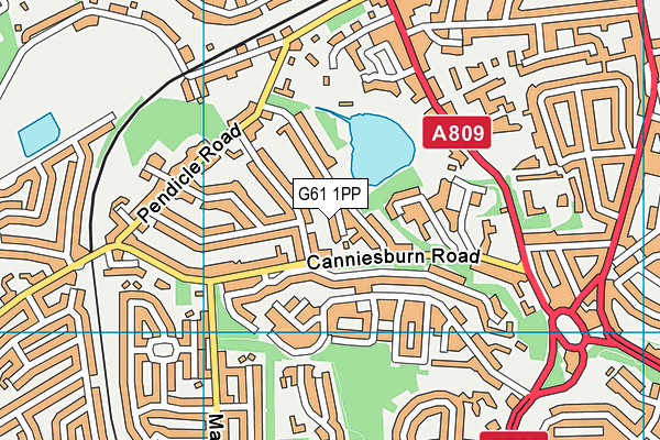 G61 1PP map - OS VectorMap District (Ordnance Survey)