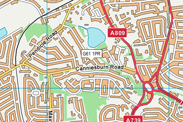 G61 1PR map - OS VectorMap District (Ordnance Survey)