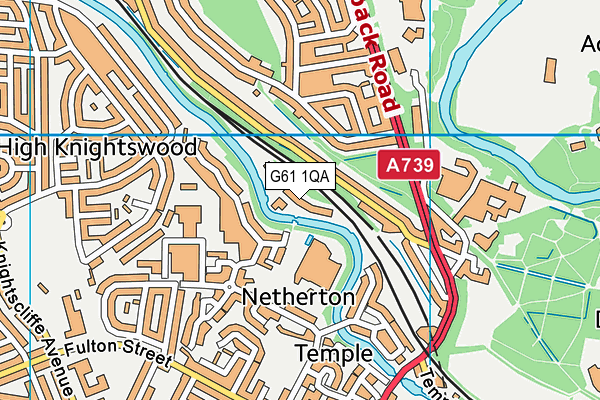 G61 1QA map - OS VectorMap District (Ordnance Survey)