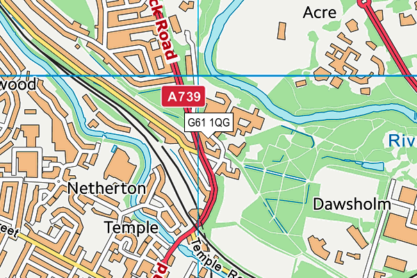 G61 1QG map - OS VectorMap District (Ordnance Survey)