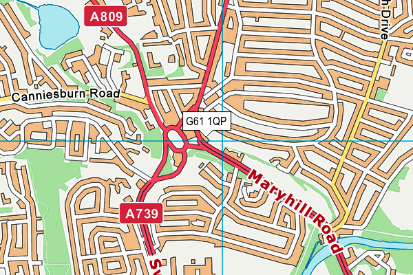 G61 1QP map - OS VectorMap District (Ordnance Survey)