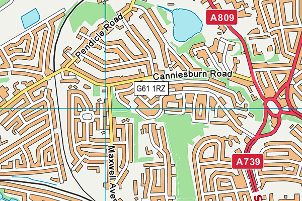 G61 1RZ map - OS VectorMap District (Ordnance Survey)