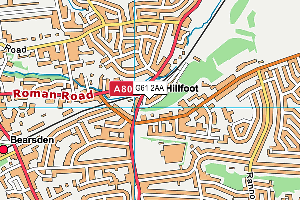 G61 2AA map - OS VectorMap District (Ordnance Survey)