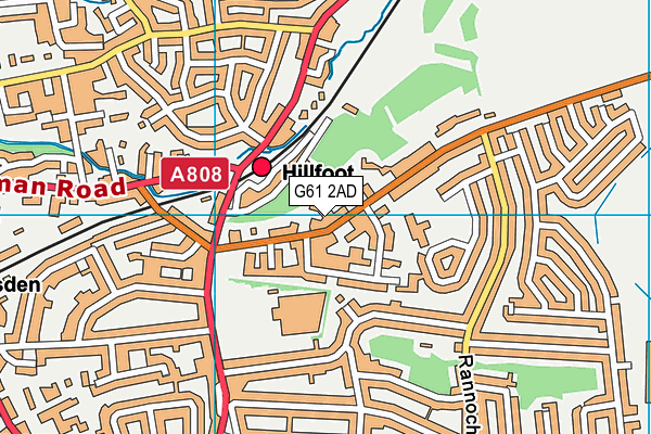 G61 2AD map - OS VectorMap District (Ordnance Survey)