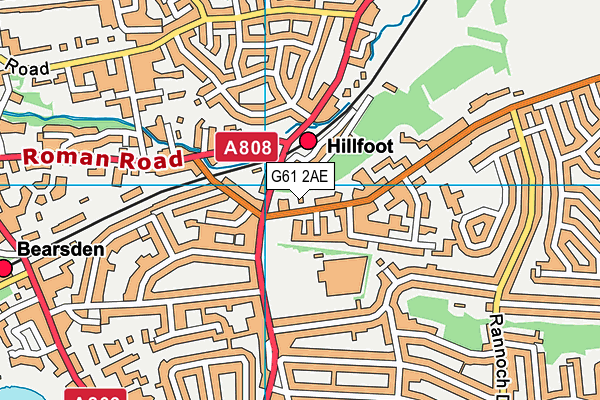 G61 2AE map - OS VectorMap District (Ordnance Survey)