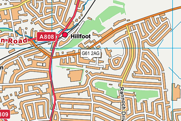 G61 2AG map - OS VectorMap District (Ordnance Survey)