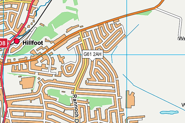 G61 2AH map - OS VectorMap District (Ordnance Survey)