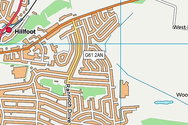 G61 2AN map - OS VectorMap District (Ordnance Survey)