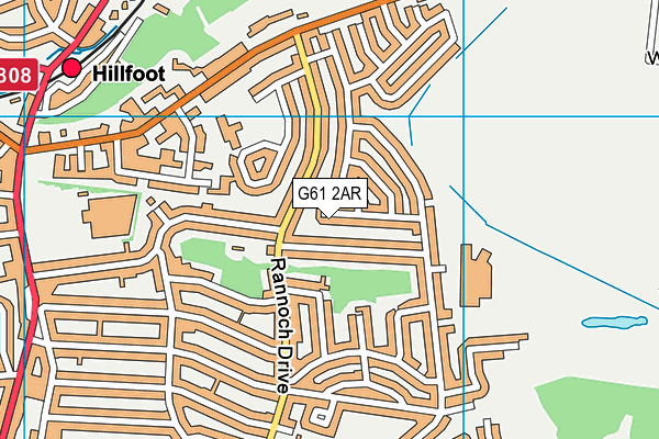 G61 2AR map - OS VectorMap District (Ordnance Survey)