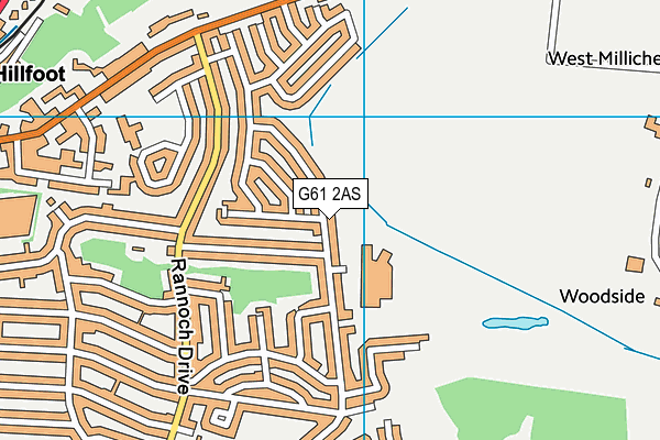 G61 2AS map - OS VectorMap District (Ordnance Survey)