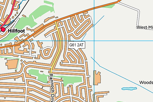 G61 2AT map - OS VectorMap District (Ordnance Survey)