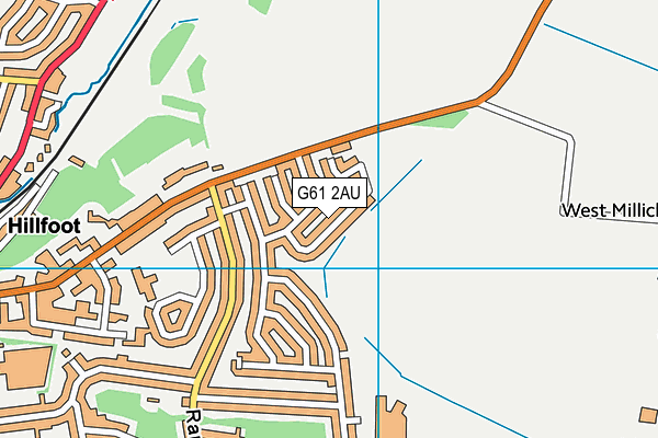 G61 2AU map - OS VectorMap District (Ordnance Survey)