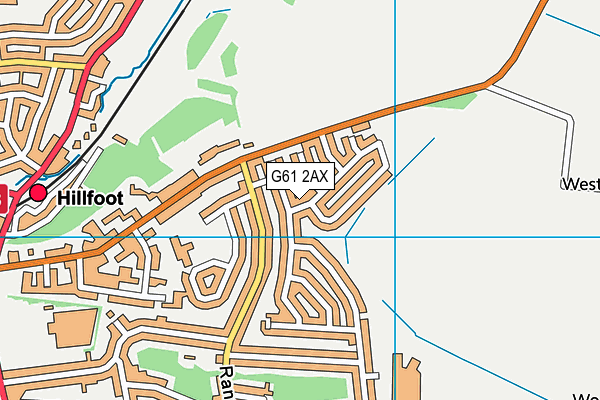 G61 2AX map - OS VectorMap District (Ordnance Survey)