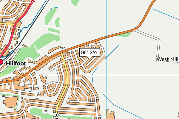 G61 2AY map - OS VectorMap District (Ordnance Survey)