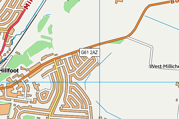 G61 2AZ map - OS VectorMap District (Ordnance Survey)