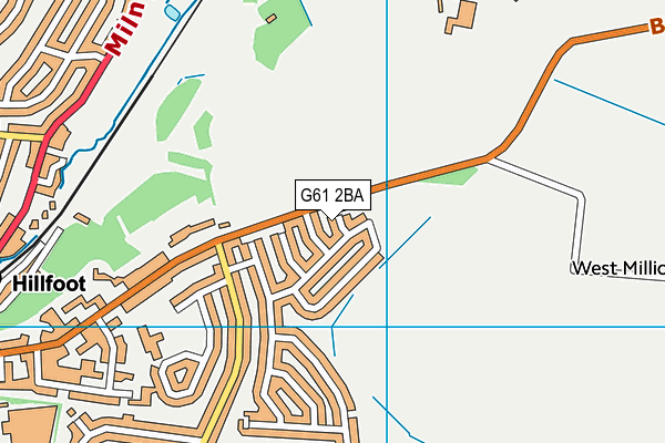 G61 2BA map - OS VectorMap District (Ordnance Survey)