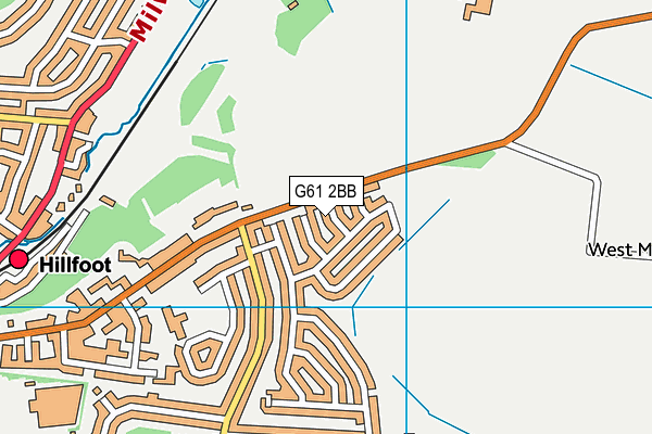 G61 2BB map - OS VectorMap District (Ordnance Survey)