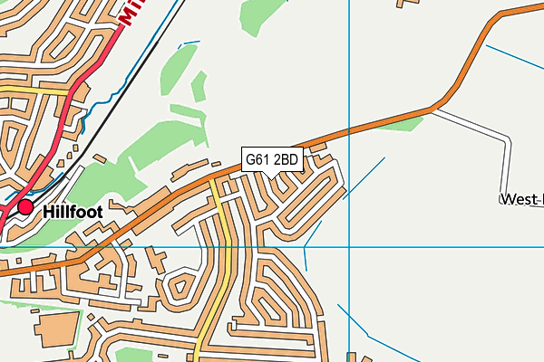 G61 2BD map - OS VectorMap District (Ordnance Survey)