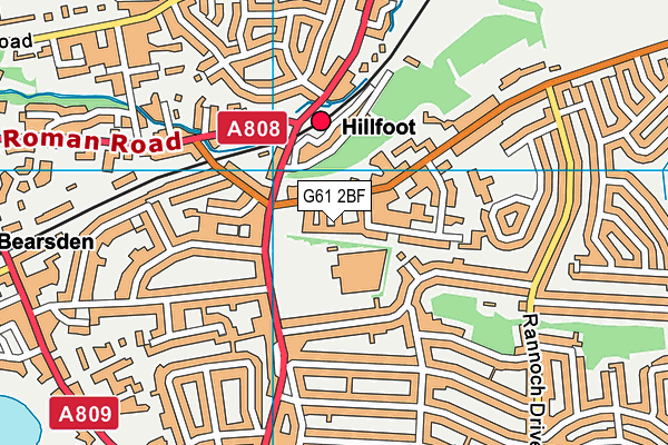 G61 2BF map - OS VectorMap District (Ordnance Survey)