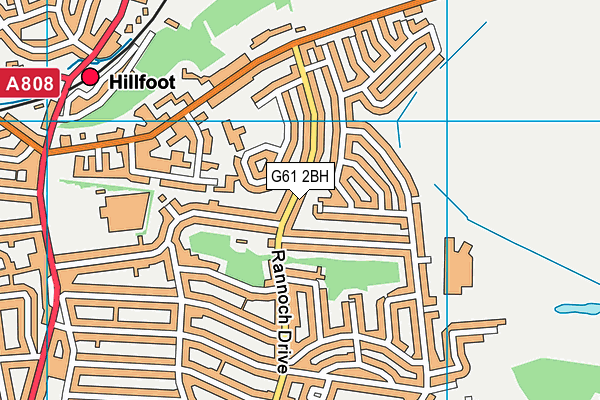 G61 2BH map - OS VectorMap District (Ordnance Survey)