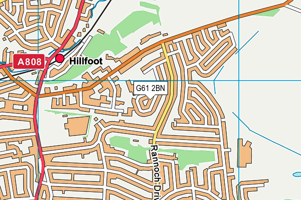 G61 2BN map - OS VectorMap District (Ordnance Survey)