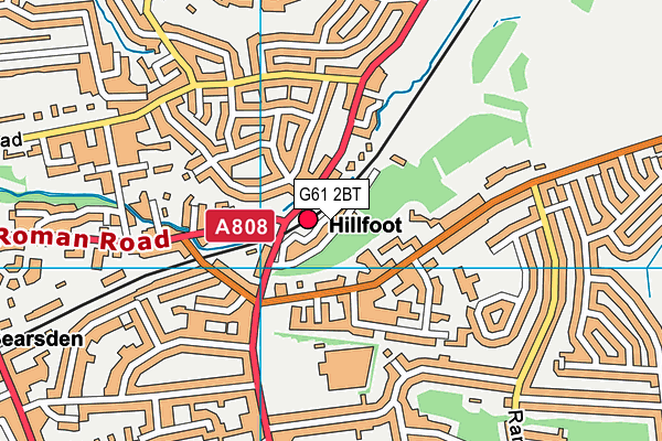 G61 2BT map - OS VectorMap District (Ordnance Survey)