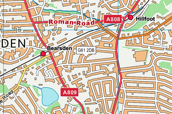 G61 2DB map - OS VectorMap District (Ordnance Survey)