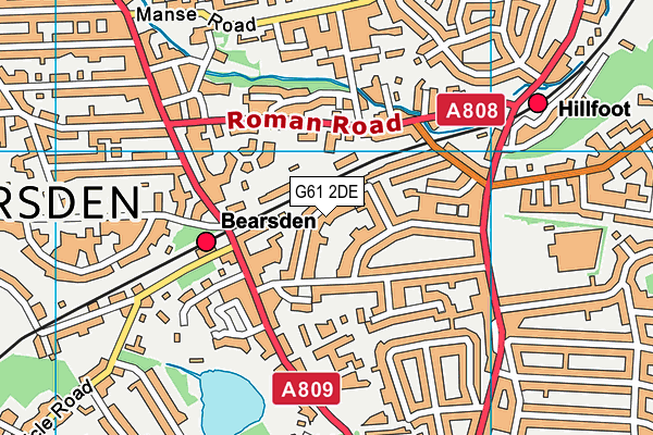 G61 2DE map - OS VectorMap District (Ordnance Survey)