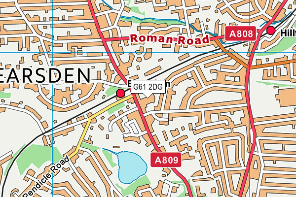 G61 2DG map - OS VectorMap District (Ordnance Survey)