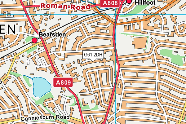 G61 2DH map - OS VectorMap District (Ordnance Survey)