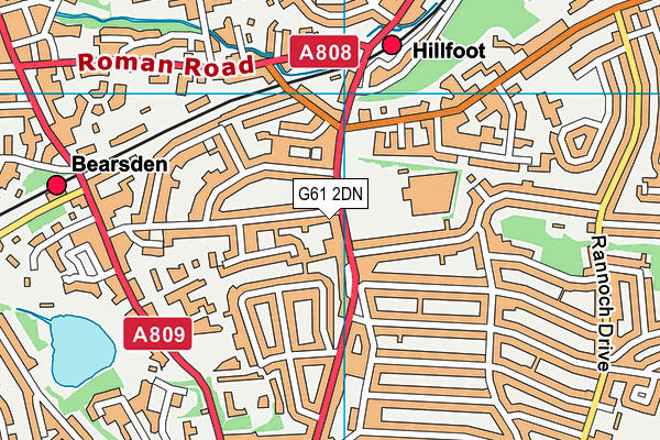 G61 2DN map - OS VectorMap District (Ordnance Survey)