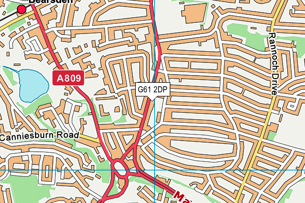 G61 2DP map - OS VectorMap District (Ordnance Survey)