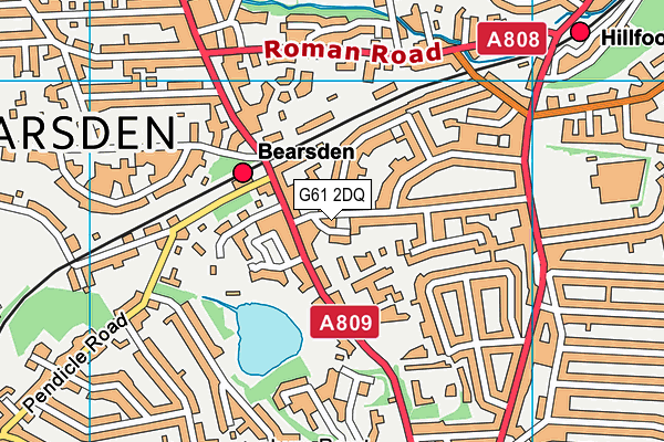 G61 2DQ map - OS VectorMap District (Ordnance Survey)