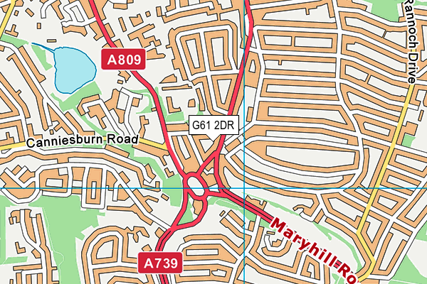 G61 2DR map - OS VectorMap District (Ordnance Survey)