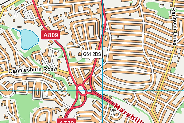 G61 2DS map - OS VectorMap District (Ordnance Survey)