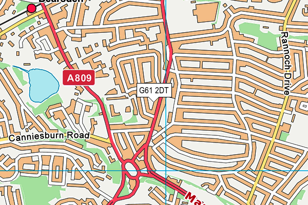 G61 2DT map - OS VectorMap District (Ordnance Survey)