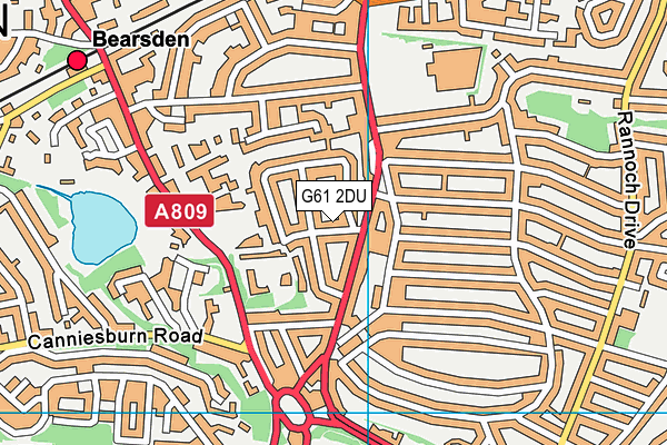 G61 2DU map - OS VectorMap District (Ordnance Survey)