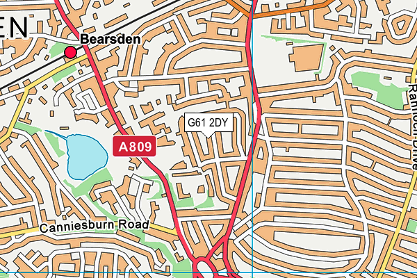 G61 2DY map - OS VectorMap District (Ordnance Survey)