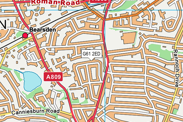 G61 2ED map - OS VectorMap District (Ordnance Survey)