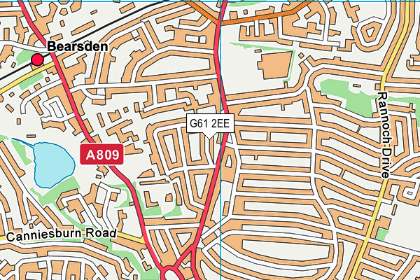 G61 2EE map - OS VectorMap District (Ordnance Survey)