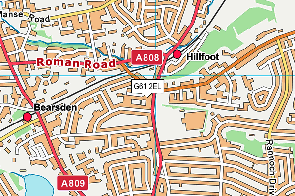 G61 2EL map - OS VectorMap District (Ordnance Survey)